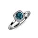 4 - Alaina Signature Blue and White Diamond Halo Engagement Ring 