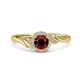 3 - Oriana Signature Red Garnet and Diamond Engagement Ring 