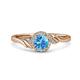 3 - Oriana Signature Blue Topaz and Diamond Engagement Ring 
