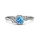 3 - Oriana Signature Blue Topaz and Diamond Engagement Ring 