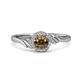 3 - Oriana Signature Smoky Quartz and Diamond Engagement Ring 