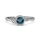 3 - Oriana Signature Blue and White Diamond Engagement Ring 
