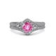 3 - Meryl Signature Pink Sapphire and Diamond Engagement Ring 