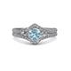 3 - Meryl Signature Aquamarine and Diamond Engagement Ring 