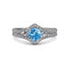 3 - Meryl Signature Blue Topaz and Diamond Engagement Ring 
