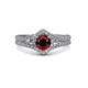 3 - Meryl Signature Red Garnet and Diamond Engagement Ring 