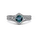 3 - Meryl Signature Blue and White Diamond Engagement Ring 