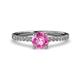 3 - Della Signature Pink Sapphire and Diamond Solitaire Plus Engagement Ring 
