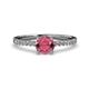 3 - Della Signature Rhodolite Garnet and Diamond Solitaire Plus Engagement Ring 