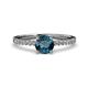 3 - Della Signature Blue and White Diamond Solitaire Plus Engagement Ring 