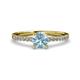 3 - Della Signature Aquamarine and Diamond Solitaire Plus Engagement Ring 
