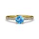 3 - Della Signature Blue Topaz and Diamond Solitaire Plus Engagement Ring 