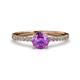 3 - Della Signature Amethyst and Diamond Solitaire Plus Engagement Ring 