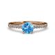 3 - Della Signature Blue Topaz and Diamond Solitaire Plus Engagement Ring 