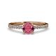 3 - Della Signature Rhodolite Garnet and Diamond Solitaire Plus Engagement Ring 