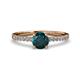 3 - Della Signature London Blue Topaz and Diamond Solitaire Plus Engagement Ring 