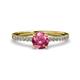 3 - Della Signature Pink Tourmaline and Diamond Solitaire Plus Engagement Ring 