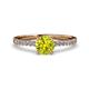 3 - Della Signature Yellow and White Diamond Solitaire Plus Engagement Ring 