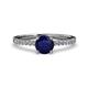 3 - Della Signature Blue Sapphire and Diamond Solitaire Plus Engagement Ring 