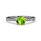 3 - Della Signature Peridot and Diamond Solitaire Plus Engagement Ring 