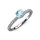 4 - Della Signature Aquamarine and Diamond Solitaire Plus Engagement Ring 
