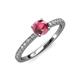 4 - Della Signature Rhodolite Garnet and Diamond Solitaire Plus Engagement Ring 