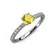 4 - Della Signature Yellow Sapphire and Diamond Solitaire Plus Engagement Ring 