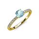 4 - Della Signature Aquamarine and Diamond Solitaire Plus Engagement Ring 