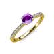 4 - Della Signature Amethyst and Diamond Solitaire Plus Engagement Ring 