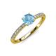 4 - Della Signature Blue Topaz and Diamond Solitaire Plus Engagement Ring 