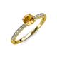 4 - Della Signature Citrine and Diamond Solitaire Plus Engagement Ring 