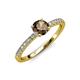 4 - Della Signature Smoky Quartz and Diamond Solitaire Plus Engagement Ring 