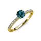 4 - Della Signature Blue and White Diamond Solitaire Plus Engagement Ring 