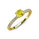 4 - Della Signature Yellow and White Diamond Solitaire Plus Engagement Ring 