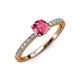 4 - Della Signature Pink Tourmaline and Diamond Solitaire Plus Engagement Ring 