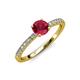 4 - Della Signature Ruby and Diamond Solitaire Plus Engagement Ring 