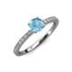 4 - Della Signature Blue Topaz and Diamond Solitaire Plus Engagement Ring 