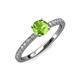 4 - Della Signature Peridot and Diamond Solitaire Plus Engagement Ring 