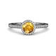 3 - Syna Signature Round Diamond and Citrine Halo Engagement Ring 