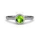 3 - Syna Signature Peridot and Diamond Halo Engagement Ring 