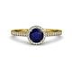 3 - Syna Signature Blue Sapphire and Diamond Halo Engagement Ring 