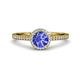 3 - Syna Signature Tanzanite and Diamond Halo Engagement Ring 