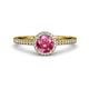 3 - Syna Signature Pink Tourmaline and Diamond Halo Engagement Ring 