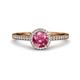 3 - Syna Signature Pink Tourmaline and Diamond Halo Engagement Ring 