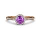 3 - Syna Signature Amethyst and Diamond Halo Engagement Ring 