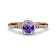 3 - Syna Signature Iolite and Diamond Halo Engagement Ring 