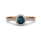 3 - Syna Signature London Blue Topaz and Diamond Halo Engagement Ring 