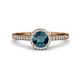 3 - Syna Signature Blue and White Diamond Halo Engagement Ring 