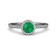 3 - Syna Signature Emerald and Diamond Halo Engagement Ring 