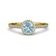 3 - Syna Signature Aquamarine and Diamond Halo Engagement Ring 